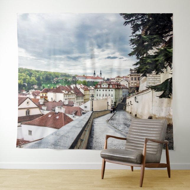 Street in Prague downtown Tapestry (In Situ (Horizontal))