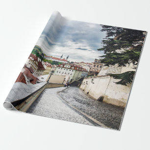 Street in Prague downtown Wrapping Paper