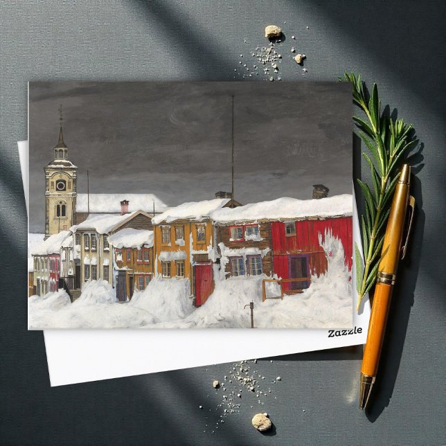 Street in Røros in Winter, Winter Fine Art Postcard (Creator Uploaded)