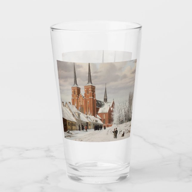 Street in Roskilde 1836 Glass (Front)