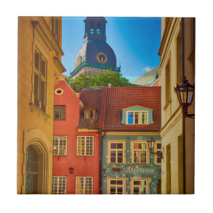 Street in the Old Town Estonia Ceramic Tile
