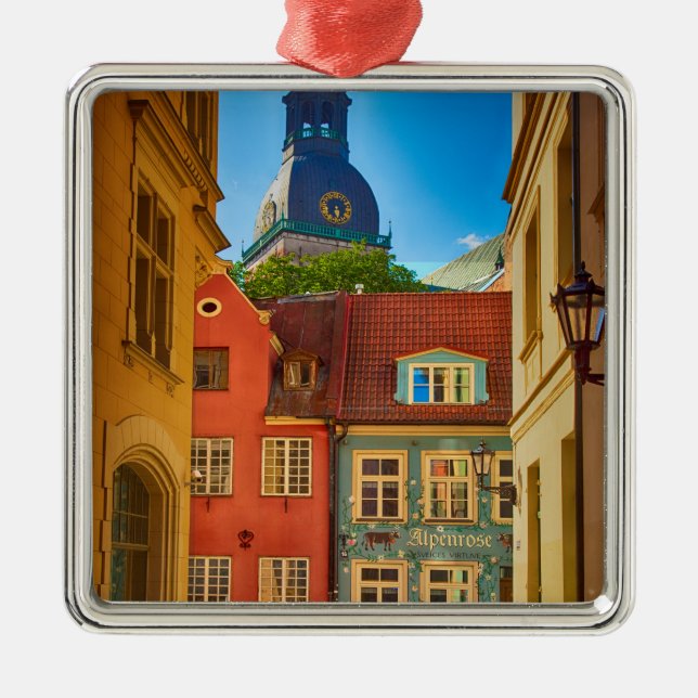 Street in the Old Town | Estonia Metal Ornament (Front)