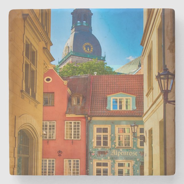 Street in the Old Town | Estonia Stone Coaster (Front)