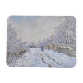 Street in the Snow Argenteuil by Claude Monet Magnet
