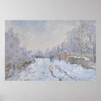 Street in the Snow Argenteuil by Claude Monet Poster