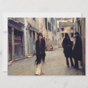 Street in Venice (Elegant Woman) (Singer Sargent) Card