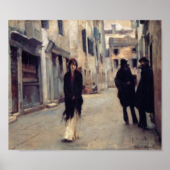 Street in Venice (Elegant Woman) (Singer Sargent) Poster (Front)