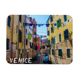 Street in Venice with laundry washed clothes Italy Magnet