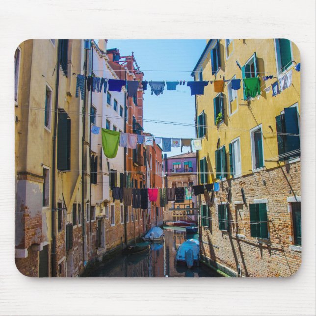 Street in Venice with laundry washed clothes Italy Mouse Pad (Front)
