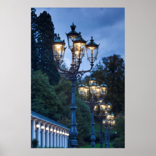 Street lamps night, Germany Poster