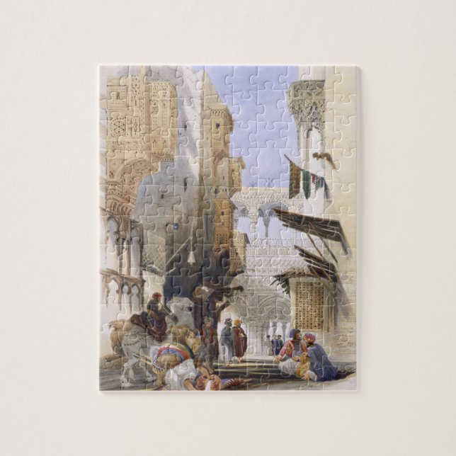 Street Leading to El Azhar, Grand Cairo, pub. 1846 Jigsaw Puzzle (Vertical)