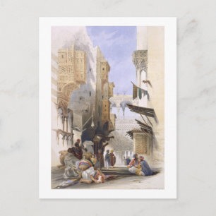 Street Leading to El Azhar, Grand Cairo, pub. 1846 Postcard