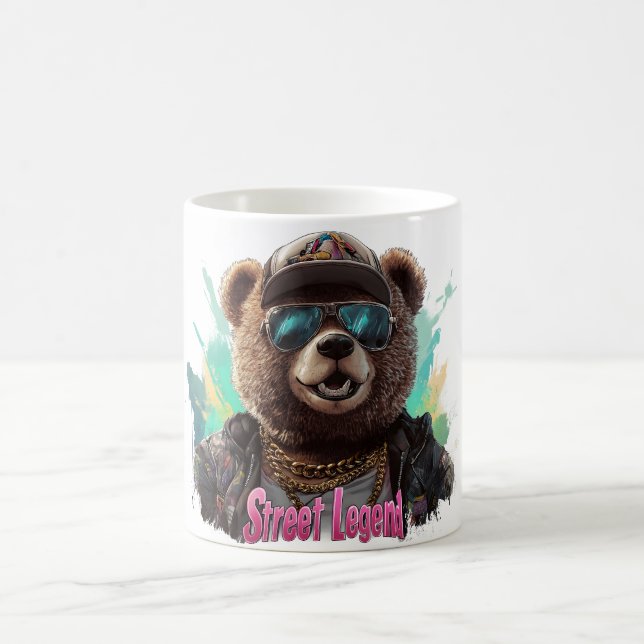 Street Legend Bear - Cool Graphic Design Coffee Mug (Center)