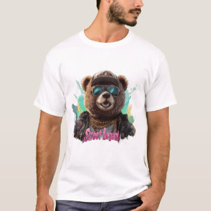 Street Legend Bear - Cool Graphic Design T-Shirt