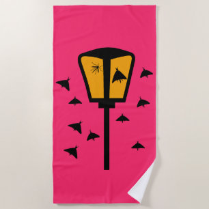 Street Light and Moths Beach Towel
