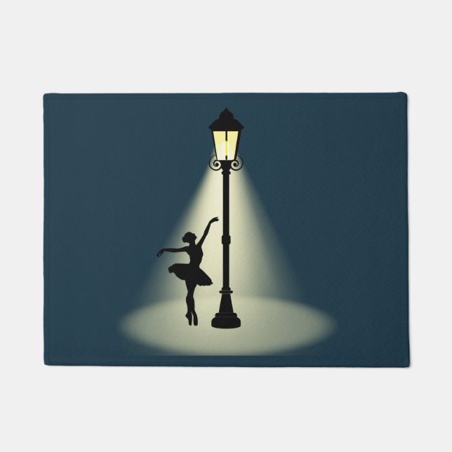 Street light city dancing ballerina doormat (Front)