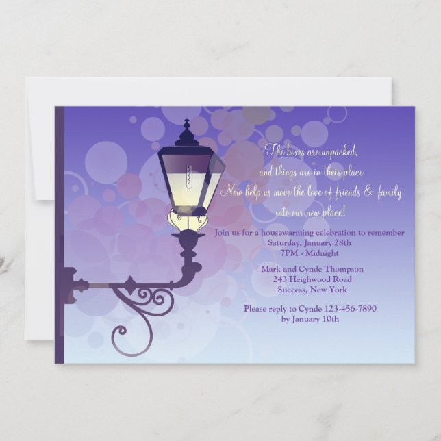 Street Light Housewarming Party Invitation (Front)