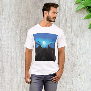 Street Lights And Moon T-Shirt