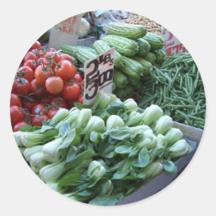 Street Market Fresh Vegetables CricketDiane Classic Round Sticker
