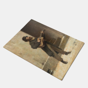 Street Musician With a Guitar (by Gerolamo Induno) Doormat