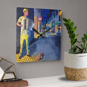 Street Musician's Dog Clock