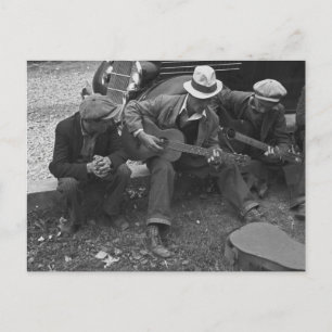 Street musicians, Maynardville, Tennessee, 1935 Postcard