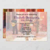 Street Musicians Playing Together Birthday Invite