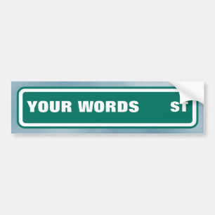 Street name bumper sticker
