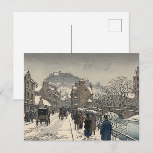 Street of Edinburgh in Winter Postcard