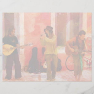 Street Performers Playing Instruments Together
