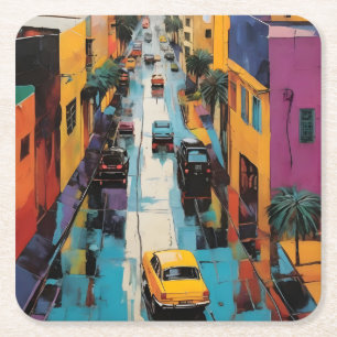 Street Pop Art Square Paper Coaster
