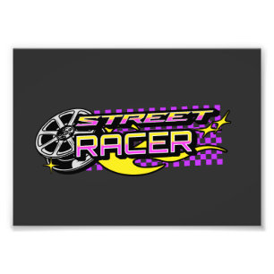 STREET RACERS BURNING WHEEL CLUB PHOTO PRINT