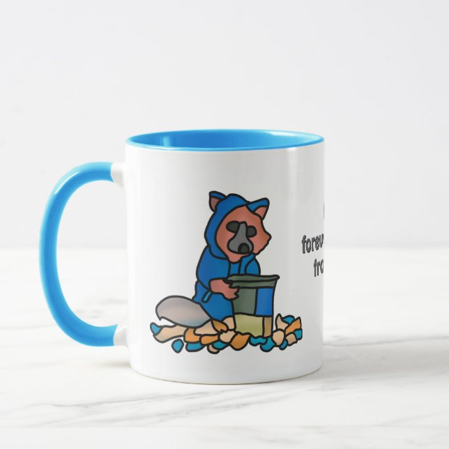 Street Racoon Exploring Through A Trash Can | Fun Mug (Left)