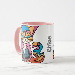 Street Retro Cat, Cap and Sneakers Funny Mug
