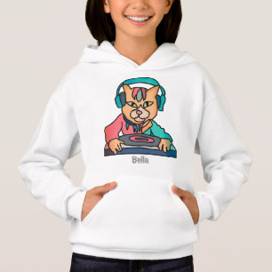 Street Retro Cat with Headphones   Funny
