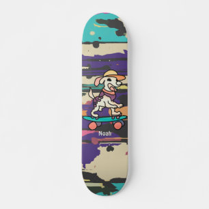 Street Retro Dog on Skateboard   Funny