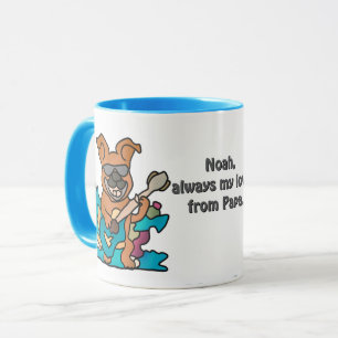 Street Retro Dog with Guitar Funny Mug