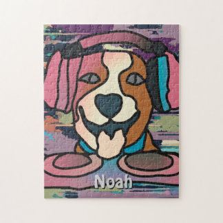 Street Retro Dog with Headphones | Funny Jigsaw Puzzle