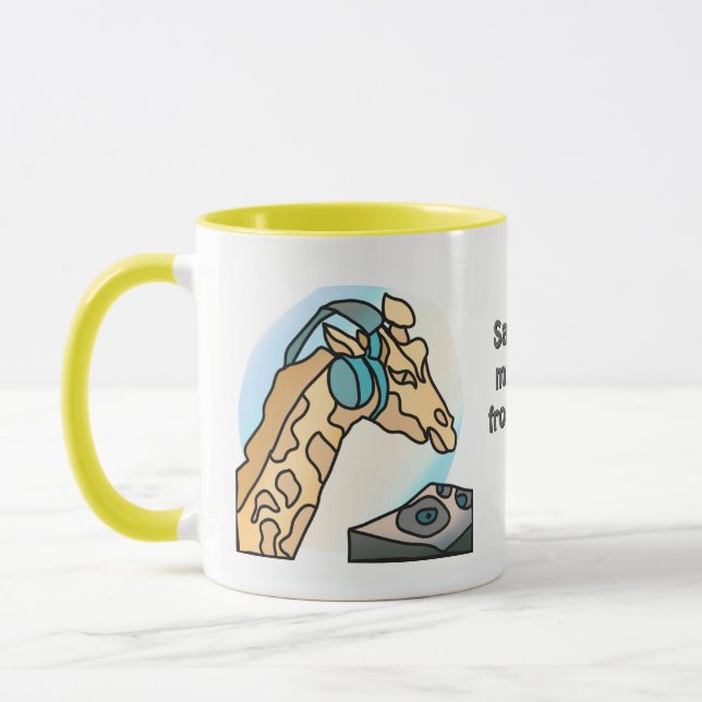 Street Retro Giraffe with Headphones | Funny  Mug (Left)