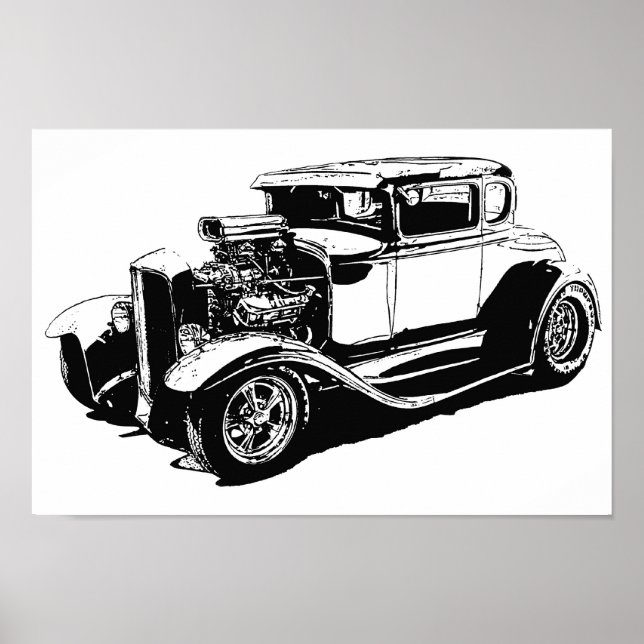 Street Rod Drawing Poster (Front)