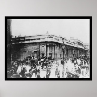Street Scene at the Bank of England in London 1914 Poster