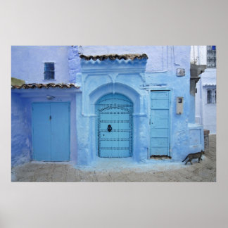 Street Scene, Chefchaouen (Morocco) Poster