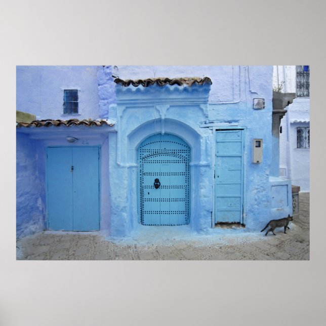 Street Scene, Chefchaouen (Morocco) Poster (Front)