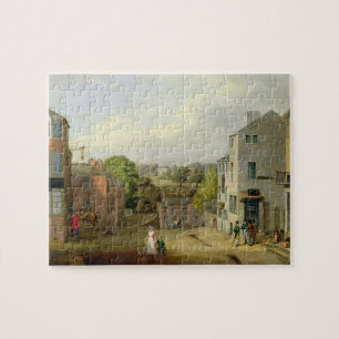 Street Scene in Chorley, Lancashire, with a View o Jigsaw Puzzle