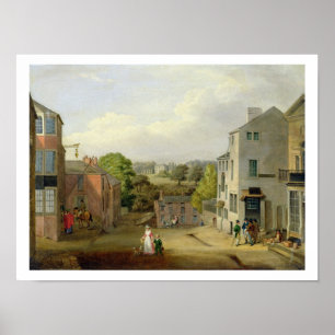 Street Scene in Chorley, Lancashire, with a View o Poster
