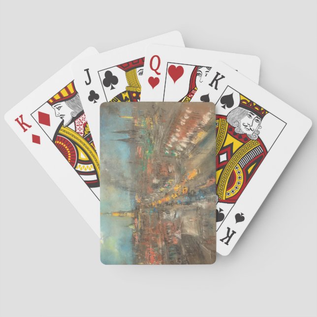 Street Scene in Indianapolis (Indiana, USA) Playing Cards (Back)