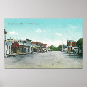 Street Scene in MiddletownMiddletown, CA Poster