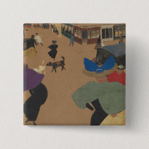 Street Scene in Paris 15 Cm Square Badge