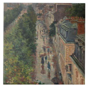 Street Scene in Paris, France (by Maximilien Luce) Ceramic Tile