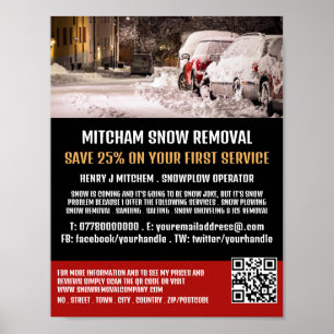 Street Scene, Snow Removal Company Advertising Poster